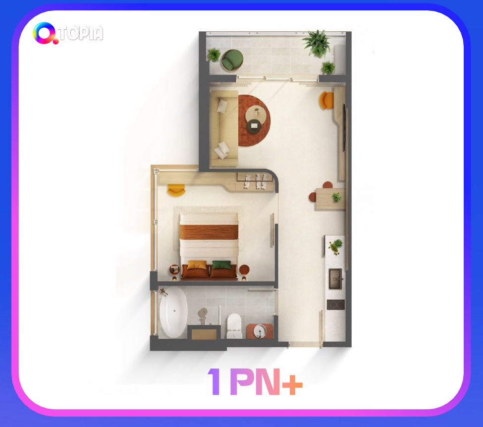 Căn 1 phòng ngủ dự án Q-Topia